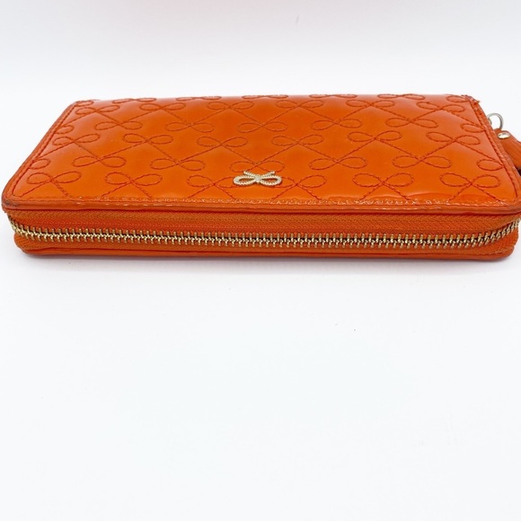 Patent Orange ANYA HINDMARCH zip around wallet - Picture 5 of 10